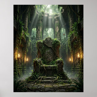 Oude Jungle Troon Tempel Poster