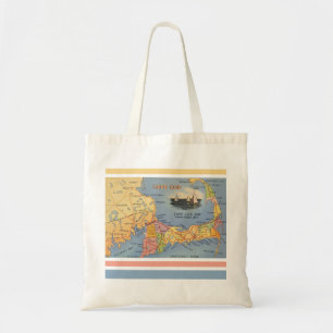 Oude Kaap Cod Massachusetts kaart Tote Bag