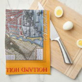 Oude kaart Amsterdam Holland Theedoek (Quarter Fold)