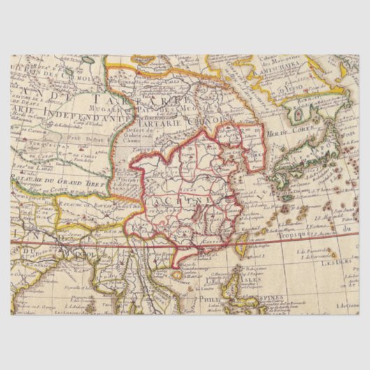 Oude Kaart Reeks 1 Ontwerp 3 Tissuepapier (Voorkant)