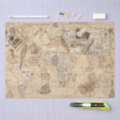 oude kaart tissuepapier (Craft)