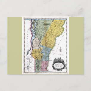 Oude kaart van 1814 Vermont