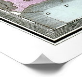 Oude kaart van 1848 Louisiana Poster (Hoek)