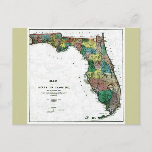 Oude kaart van 1856 Florida (Voorkant)