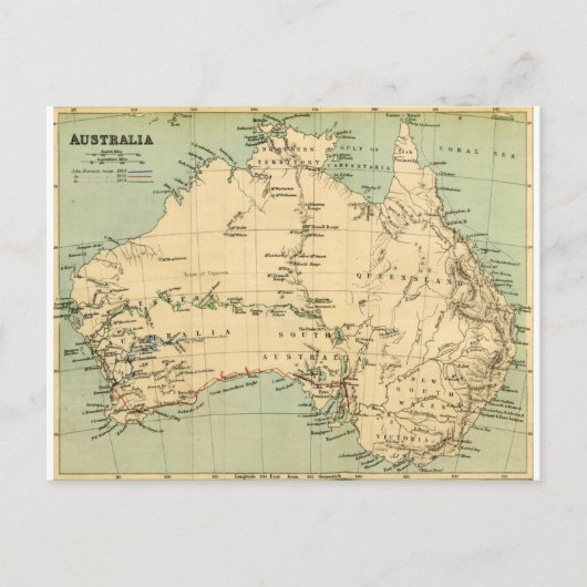 Oude kaart van Australië (Voorkant)