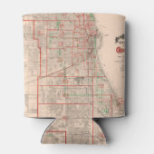  oude kaart van Chicago - 1893 Blikjeskoeler (Achterkant)