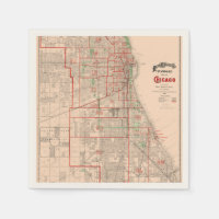 oude kaart van Chicago - 1893