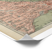 Oude kaart van Constantinopel Poster (Hoek)