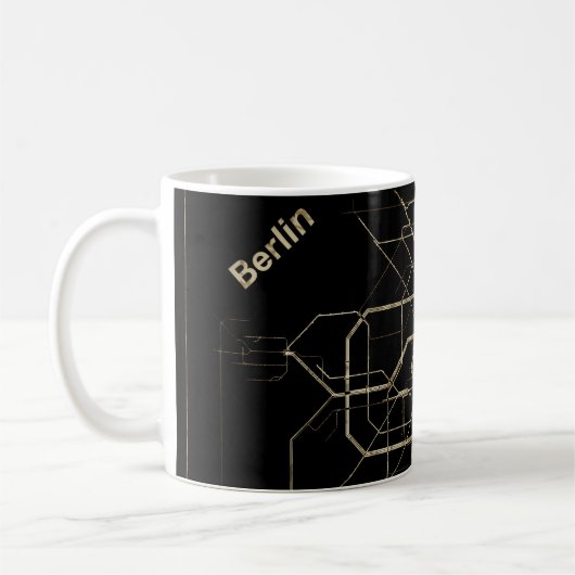 Oude kaart van de Berlijnse metro Koffiemok (Links)