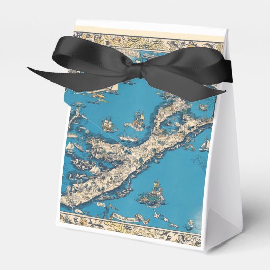  Oude Kaart van de Bermudaeilanden Bedankdoosjes (Voorkant Zijde)