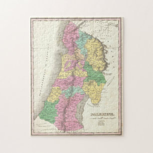 Oude kaart van de Palestijnse staat uit 1827 Legpuzzel
