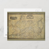 Oude kaart van de staat Virginia (1864) (Voorkant / Achterkant)