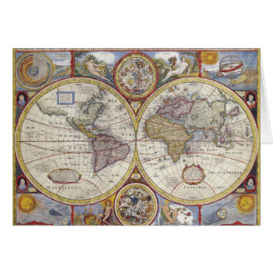 Oude kaart van de wereld