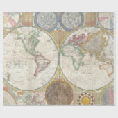 Oude kaart van de wereld cadeaupapier (Vlak)