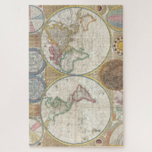 Oude kaart van de wereld legpuzzel