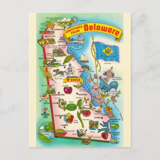 Oude kaart van Delaware  (Voorkant)