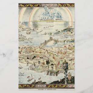 Oude kaart van Fairyland door Bernard Sleigh