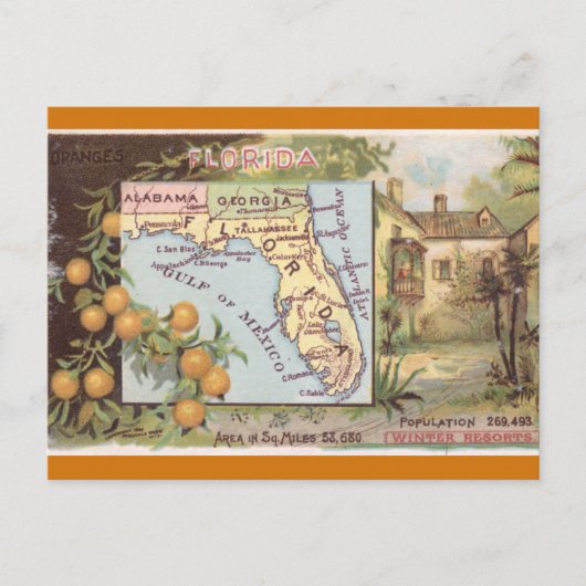 Oude kaart van Florida (Voorkant)