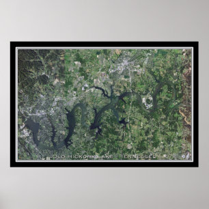 Oude kaart van het Poster van het Tennessee-meer