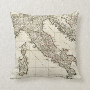 Oude kaart van Italië (1764) Kussen