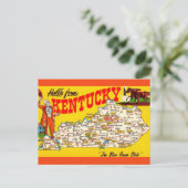 Oude kaart van Kentucky op ansichtkaart (Staand voorkant)