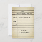 Oude Kaart van Library Wedding RSVP (Voorkant)