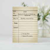 Oude Kaart van Library Wedding RSVP (Staand voorkant)