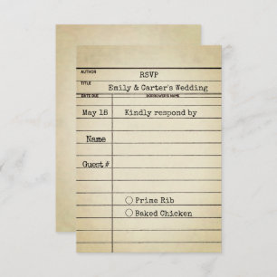 Oude Kaart van Library Wedding RSVP