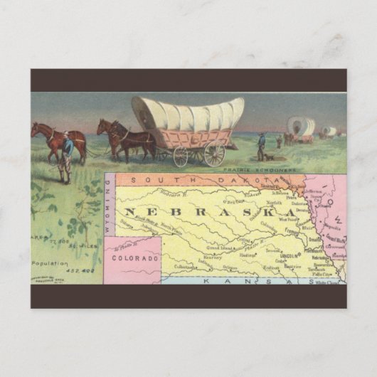 Oude kaart van Nebraska (Voorkant)