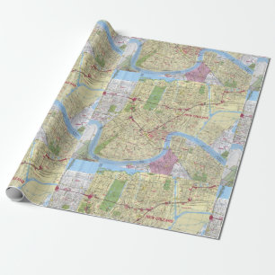 Oude kaart van New Orleans Cadeaupapier