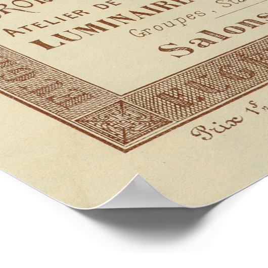 Oude kaart van Parijs Frankrijk (1895) Poster (Hoek)