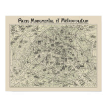 Oude kaart van Parijs