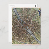 Oude  kaart van Parijs shabbychic (Voorkant / Achterkant)