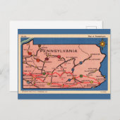 Oude kaart van Pennsylvania  (Voorkant / Achterkant)