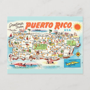 Oude kaart van Puerto Rico