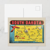 Oude kaart van South Dakota (Voorkant / Achterkant)