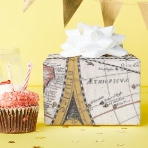 Oude kaartpatroon cadeaupapier