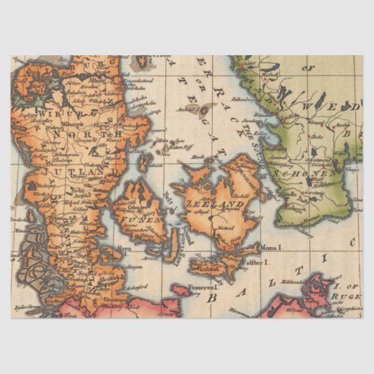 Oude Kaartserie 1 Ontwerp 10 Tissuepapier (Voorkant)