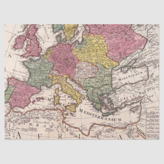 Oude Kaartserie 1 Ontwerp 12 Tissuepapier (Voorkant)