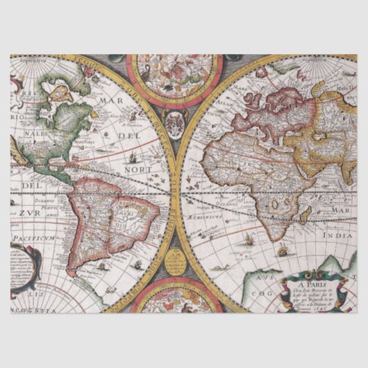 Oude Kaartserie 1 Ontwerp 9 Tissuepapier (Voorkant)