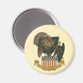 Oude kalkoen op Thanksgiving Day, adelaar, Amerika Magneet (Voorkant / Achterkant)