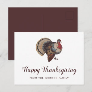 Oude kalkoen Prettig Thanksgiving Briefkaart
