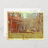 Oude kamer en auto briefkaart (Voorkant / Achterkant)