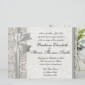 Oude Kant Mooie Bruiloft Uitnodiging Custom (Staand voorkant)