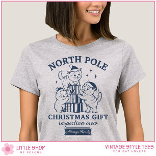 Oude Kat Kerst Cadeau Inspectie Team Familie T-shirt