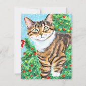 Oude kat kitten kerstkaart (Voorkant)