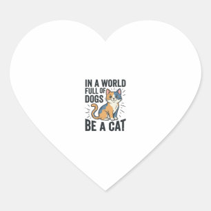 Oude Kat Liefhebber Wees een Kat Grafisch Ontwerp_ Hart Sticker