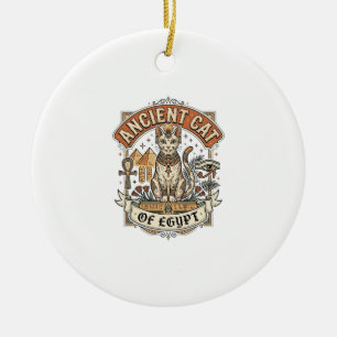 Oude Kat Van Egypte Kat Oud Egypte Vintage Vec Keramisch Ornament