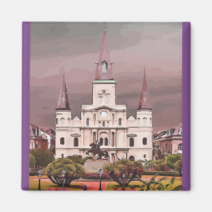 Oude kathedraal in New Orleans Frans kwartier Magneet