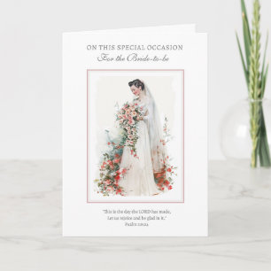 Oude katholieke bruid bloem rozenkrans en kruis kaart